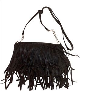 Used Faux leather fringe handbag